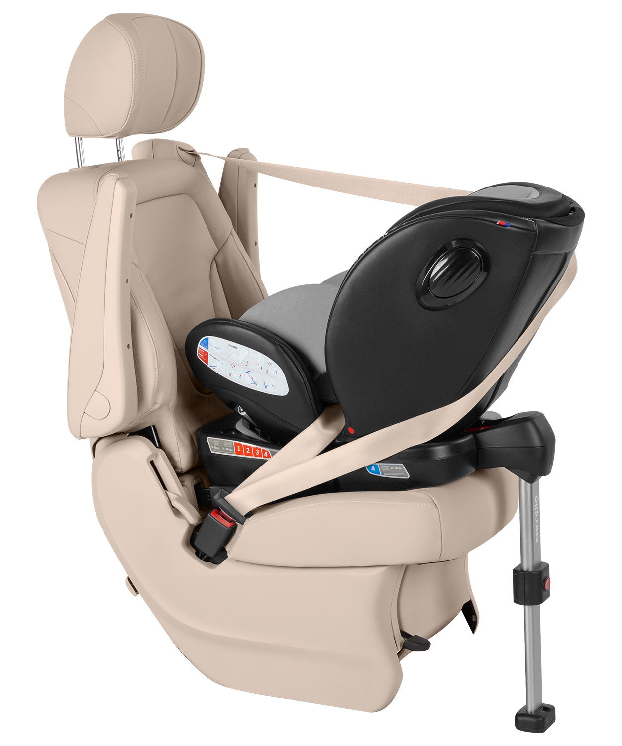 Автокресло Asteroid+ 2025 Пример установки для группы 0+ против хода движения (от рождения до 13-кг, до 18-ти мес.)