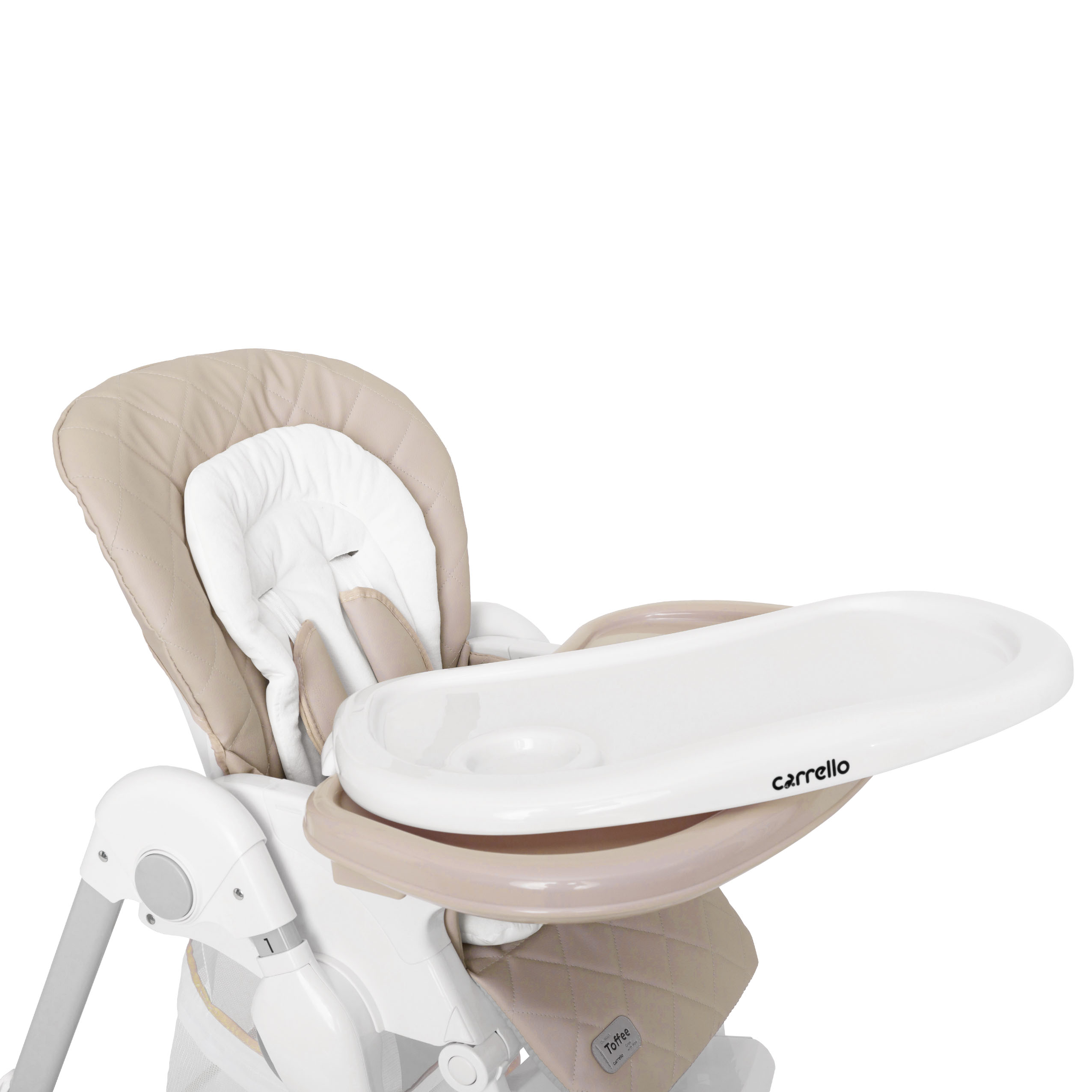 Стульчик для кормления Toffee 2025 Столешница устанавливается в трех позициях глубины, съемный поднос легко моется.