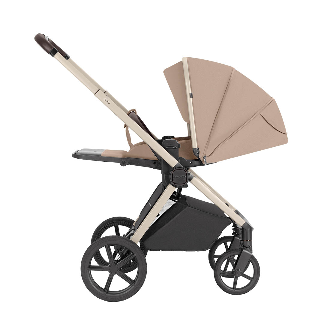 Универсальная коляска Ultra 2 в 1 2025 ANIM Коляска складывается вместе с прогулочным блоком независимо от направления, в котором он установлен.