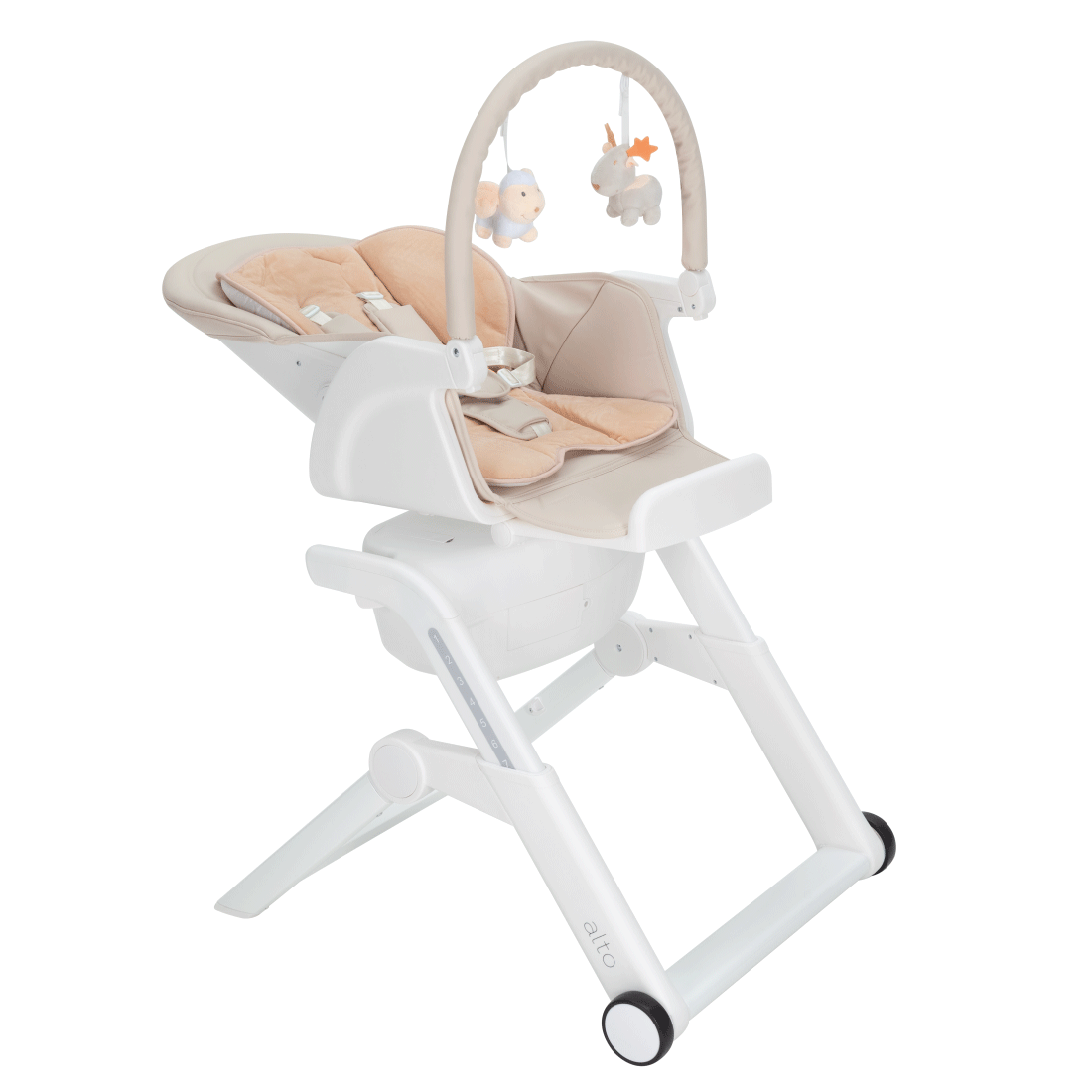 Стульчик-качели Alto 2025 ANIM От рождения и до 12 месяцев ребёнка используйте Alto в качестве шезлонга и качели.