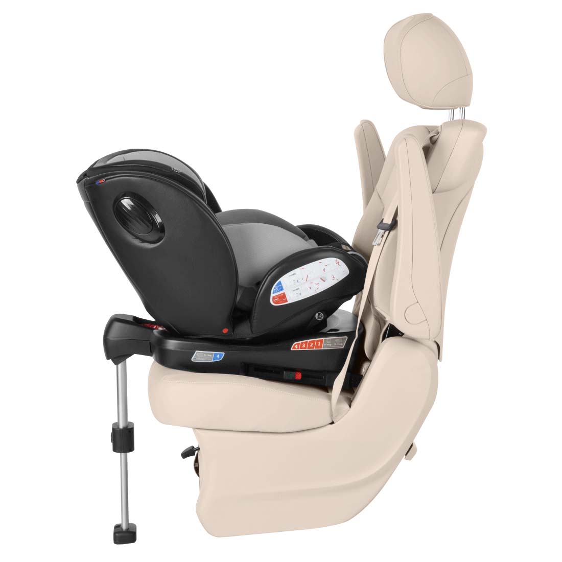 Автокресло Asteroid+ 2025 ANIM Регулируемая опорная стойка обеспечивает автокреслу дополнительную устойчивость и  предотвращает наклон и вращение автокресла в случае аварии. 