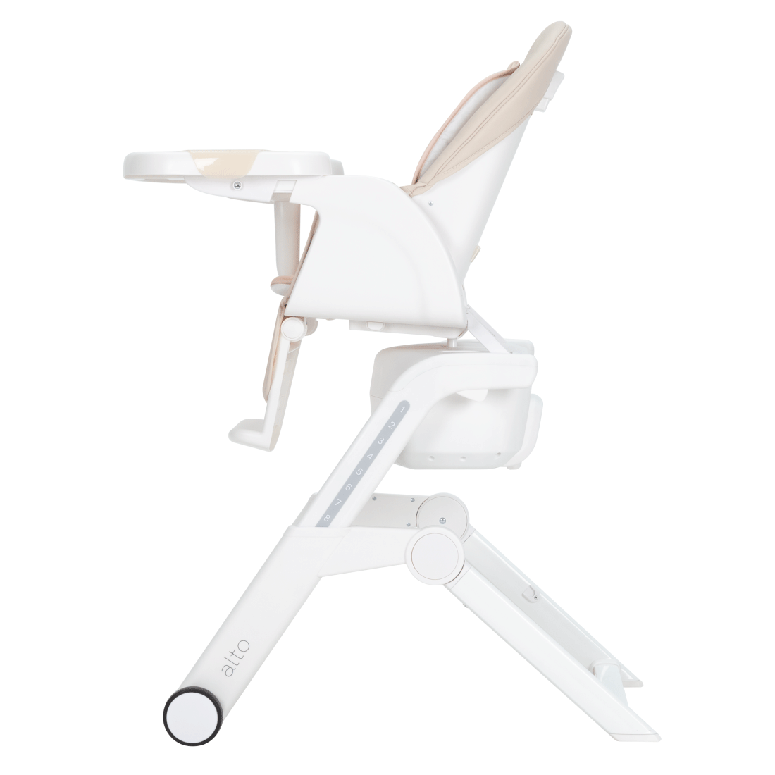 Стульчик-качели Alto 2025 ANIM Столешницу можно надёжно зафиксировать и выдвинуть в одном из трёх положений.